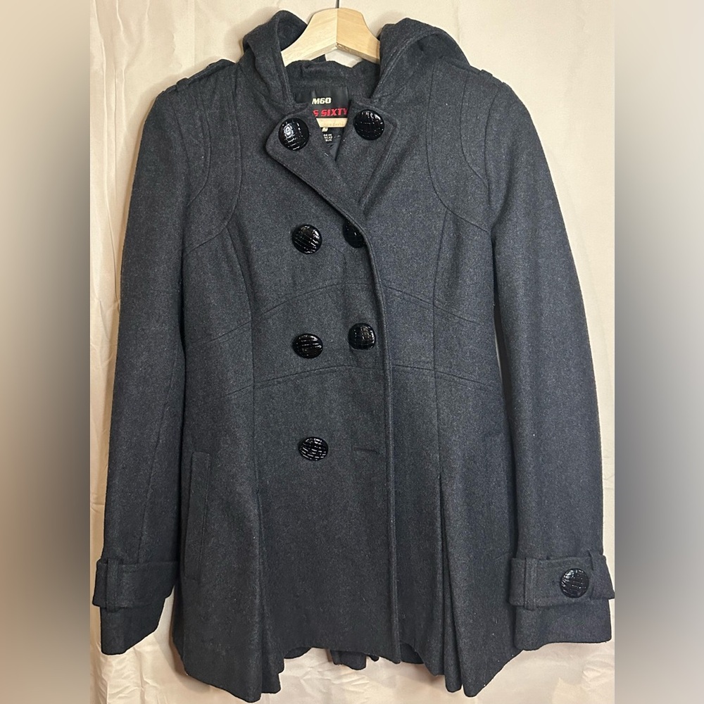 Miss Sixty Dark Gray Hooded Peacoat